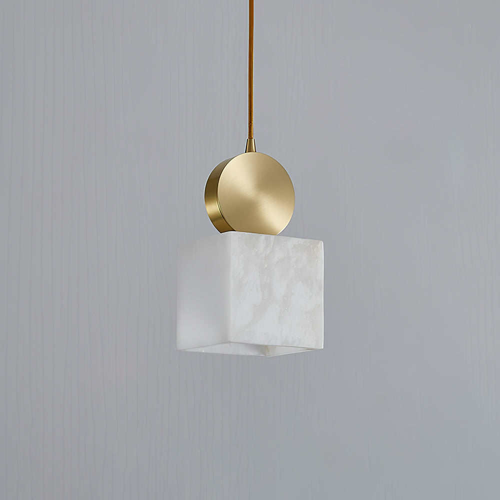 Salen pendellampa i alabaster och mässing