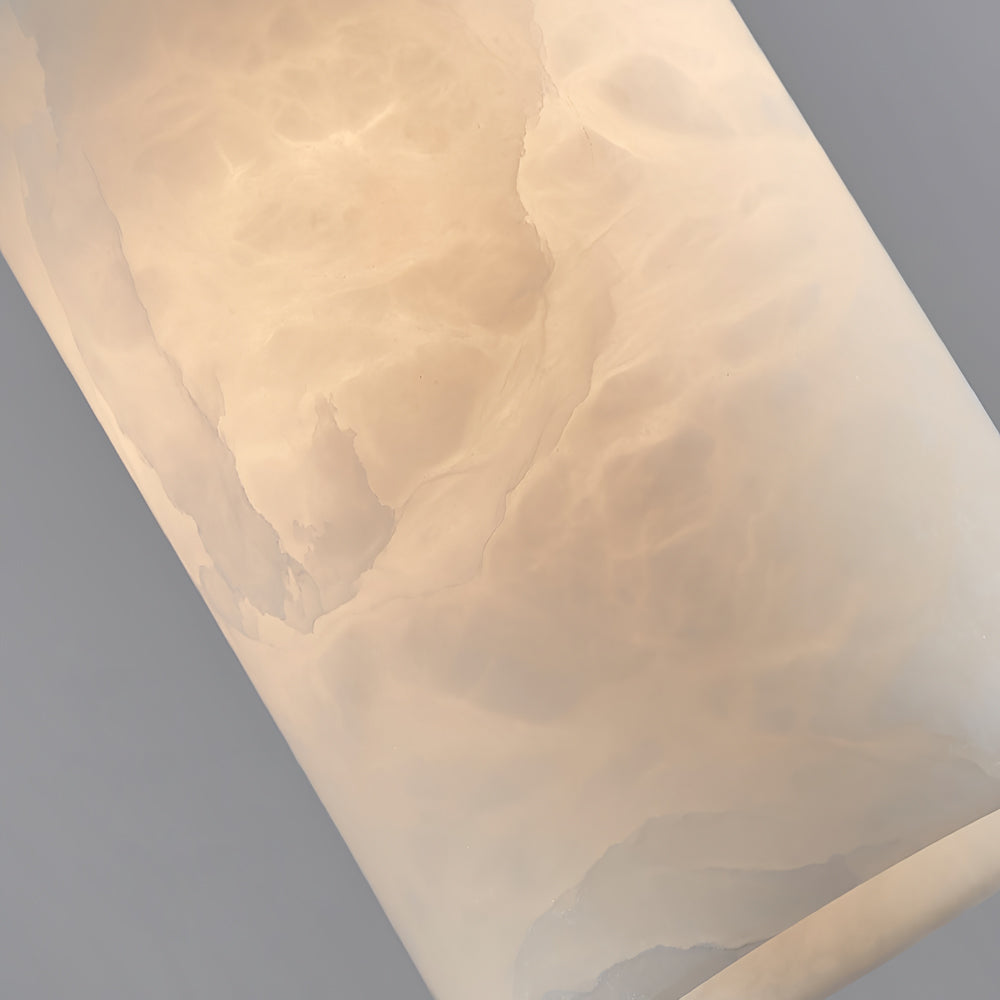 Salen pendellampa i alabaster och mässing