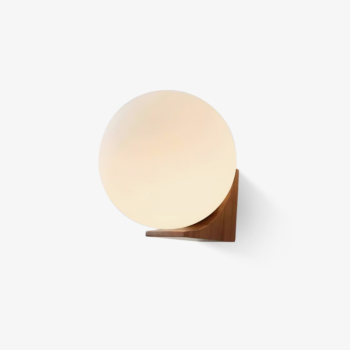 Candeeiro de parede moderno minimalista em madeira e vidro com esfera Icarara