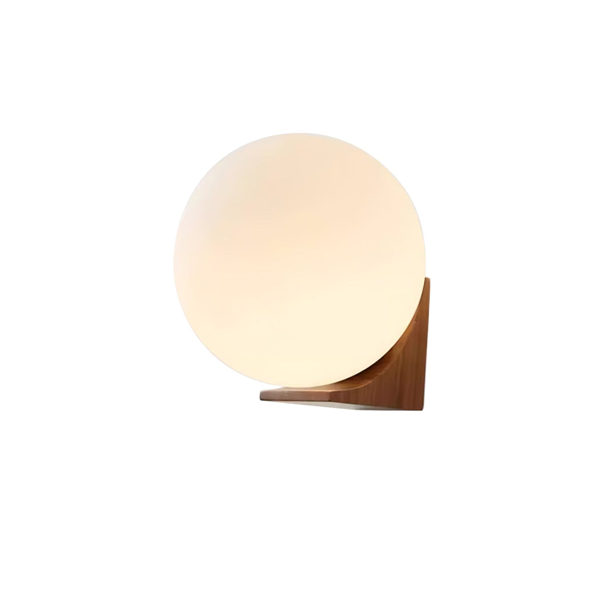 Candeeiro de parede moderno minimalista em madeira e vidro com esfera Icarara