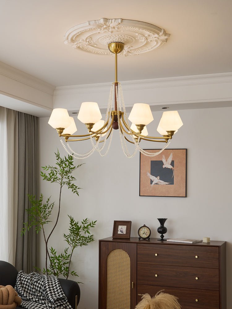 Othaus traditionel elegant vintagekrystallsekrone i træ