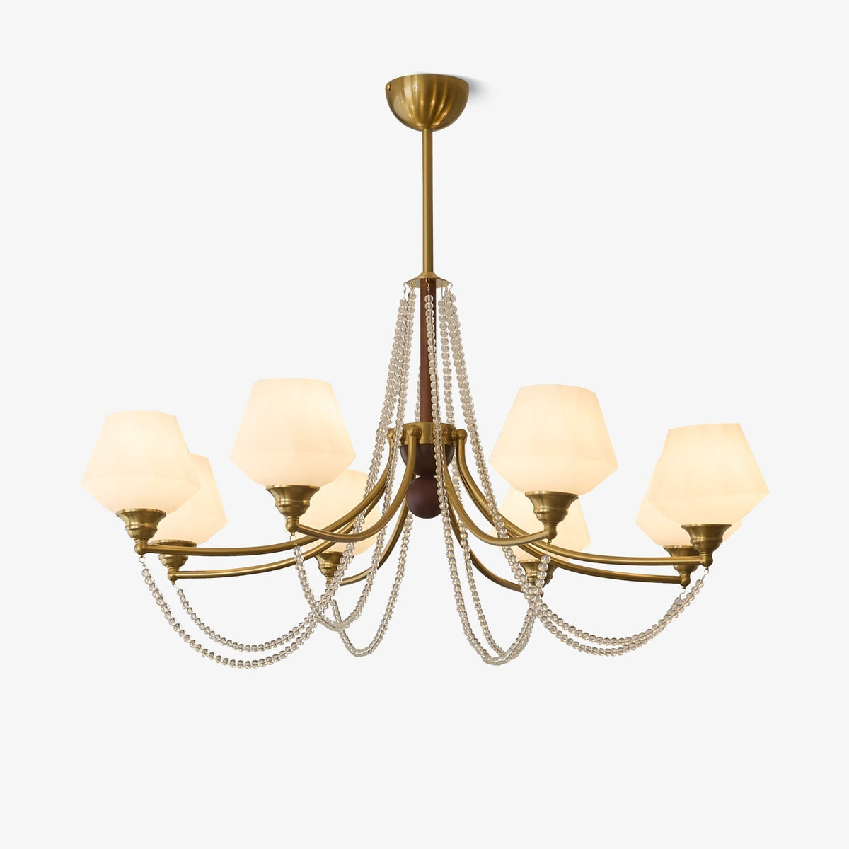 Othaus traditionel elegant vintagekrystallsekrone i træ