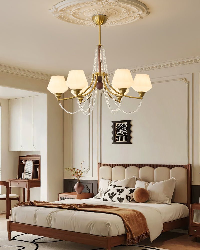 Othaus traditionel elegant vintagekrystallsekrone i træ