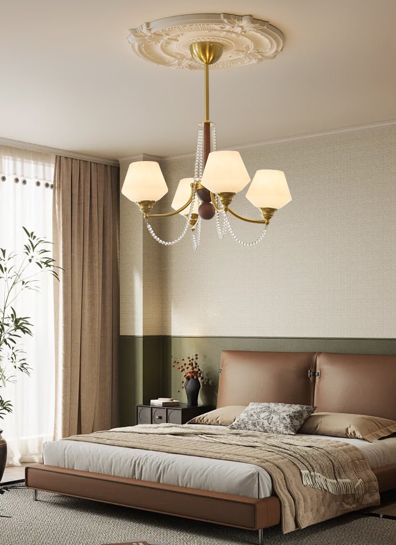Othaus traditionel elegant vintagekrystallsekrone i træ