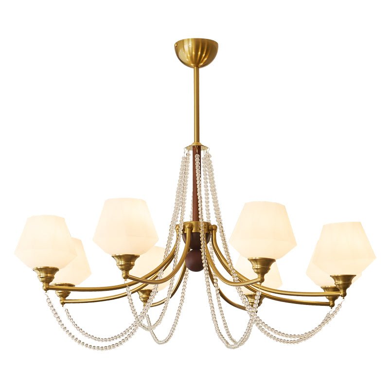 Othaus traditionel elegant vintagekrystallsekrone i træ