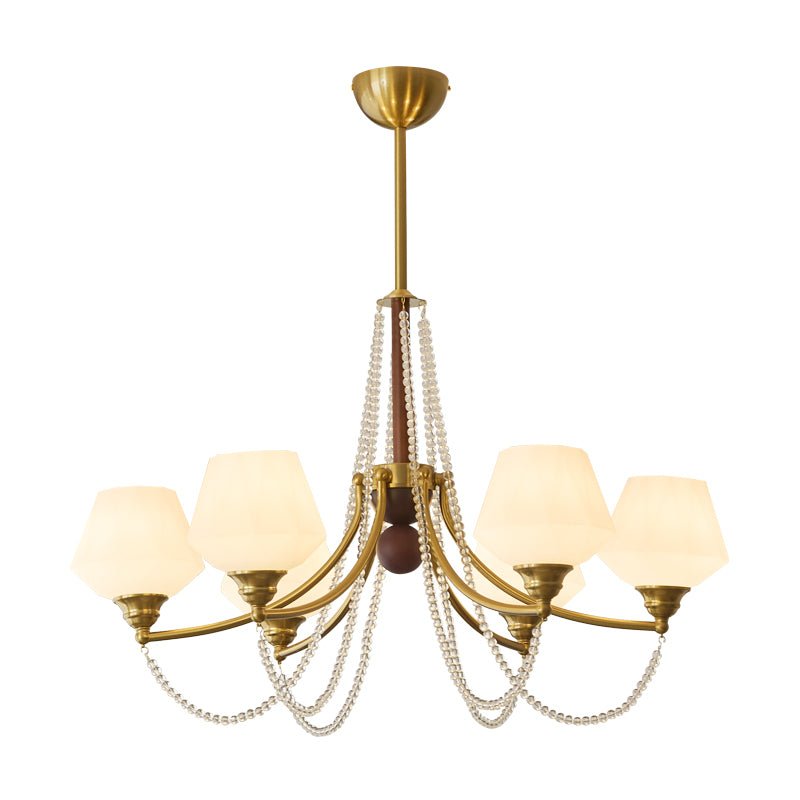 Othaus traditionel elegant vintagekrystallsekrone i træ