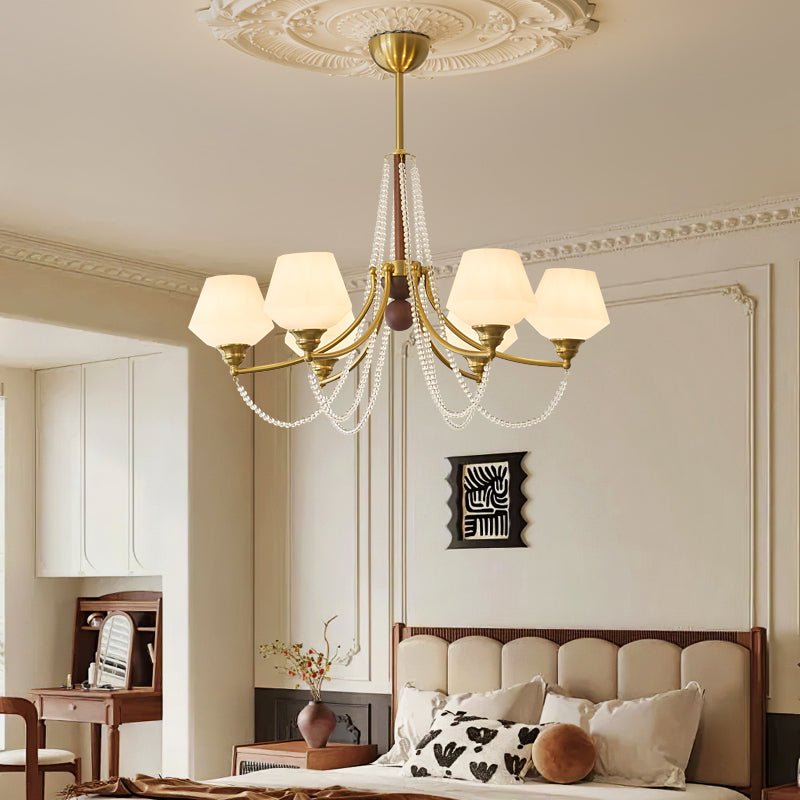 Othaus traditionel elegant vintagekrystallsekrone i træ