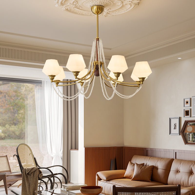 Othaus traditionel elegant vintagekrystallsekrone i træ