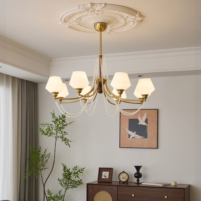 Othaus traditionel elegant vintagekrystallsekrone i træ