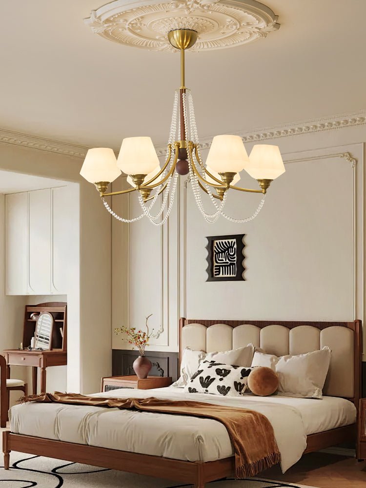 Othaus traditionel elegant vintagekrystallsekrone i træ