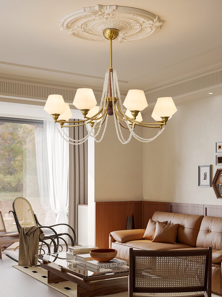 Othaus traditionel elegant vintagekrystallsekrone i træ