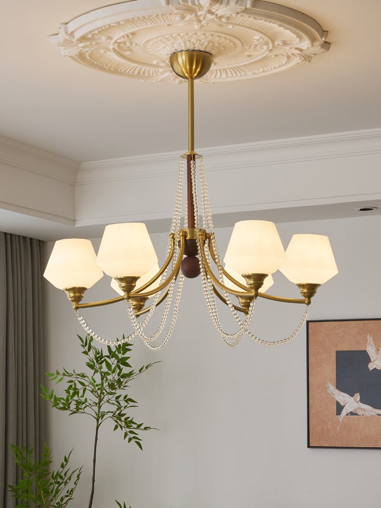 Othaus traditionel elegant vintagekrystallsekrone i træ