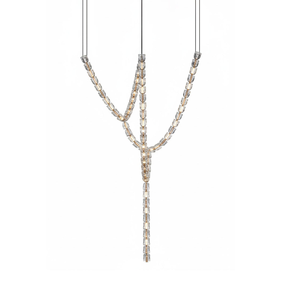 Candeeiro de teto de cristal dourado Nexus