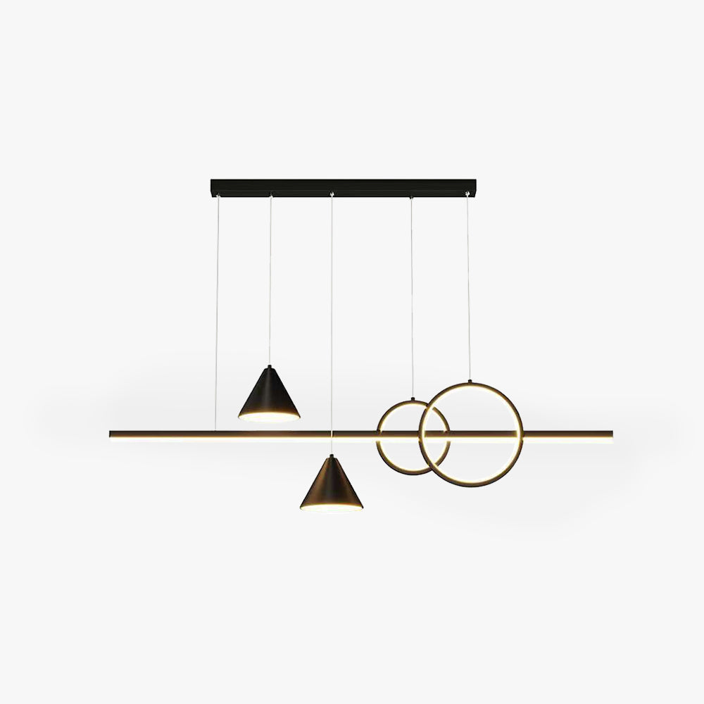 Arisha moderne geometrisk lineær pendel i metal, hvid/sort