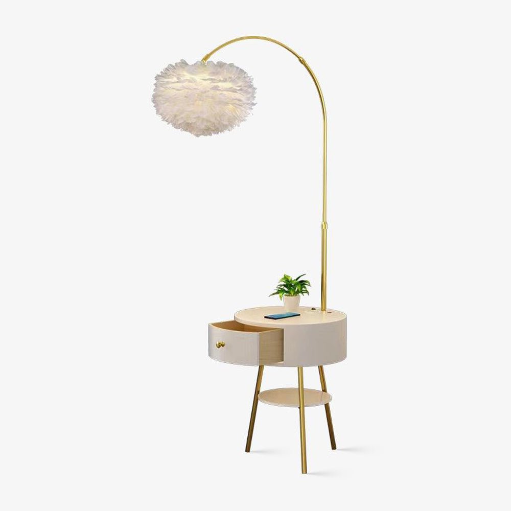 Navoic golvlampa i marmor och trä