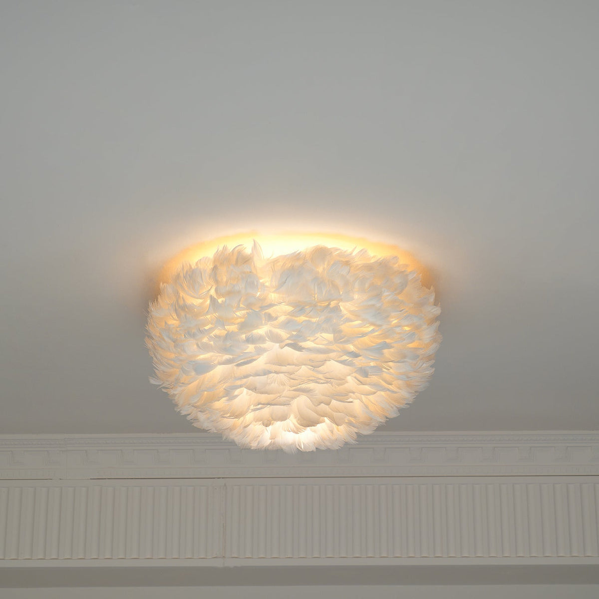 Zalore eksklusiv nordisk kunstnerisk loftlampe med fjer