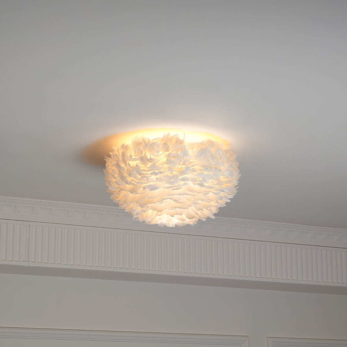 Zalore eksklusiv nordisk kunstnerisk loftlampe med fjer