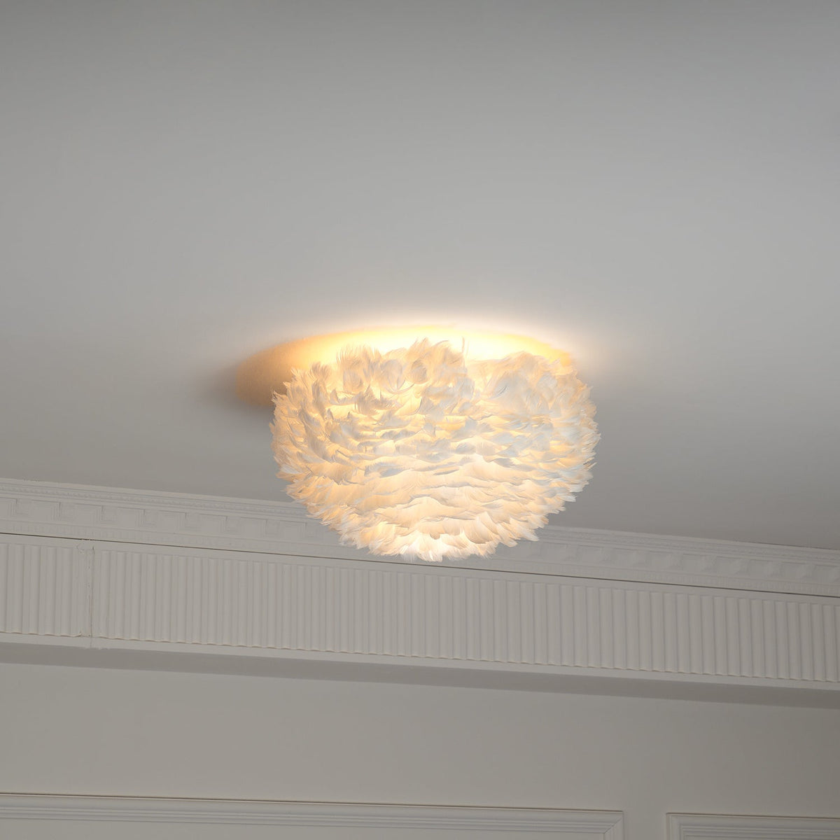 Zalore eksklusiv nordisk kunstnerisk loftlampe med fjer