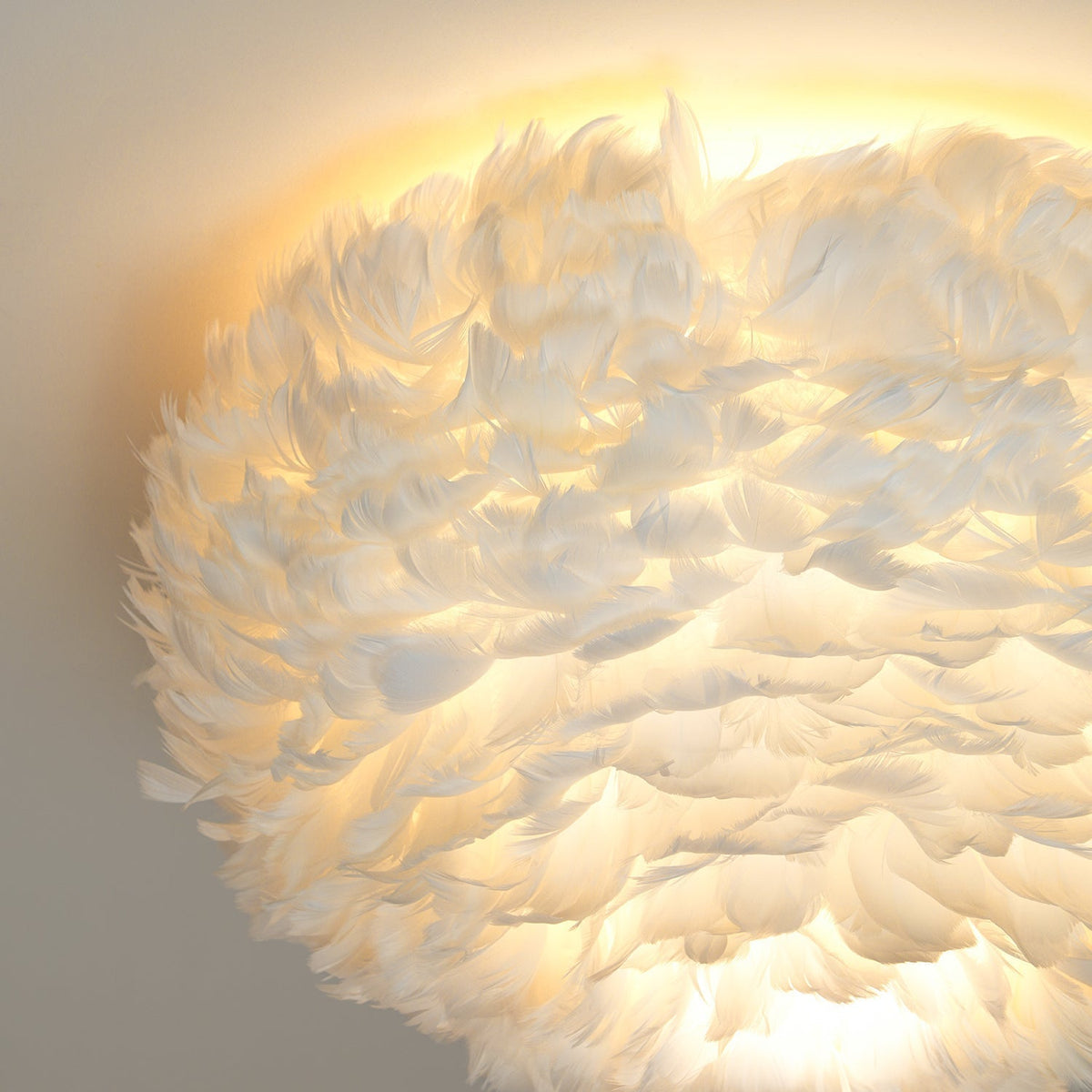 Zalore eksklusiv nordisk kunstnerisk loftlampe med fjer