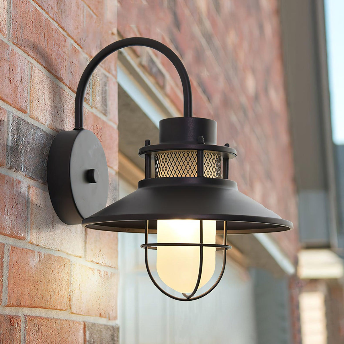 Acori unik vintagevägglampa i glas för utomhusbruk