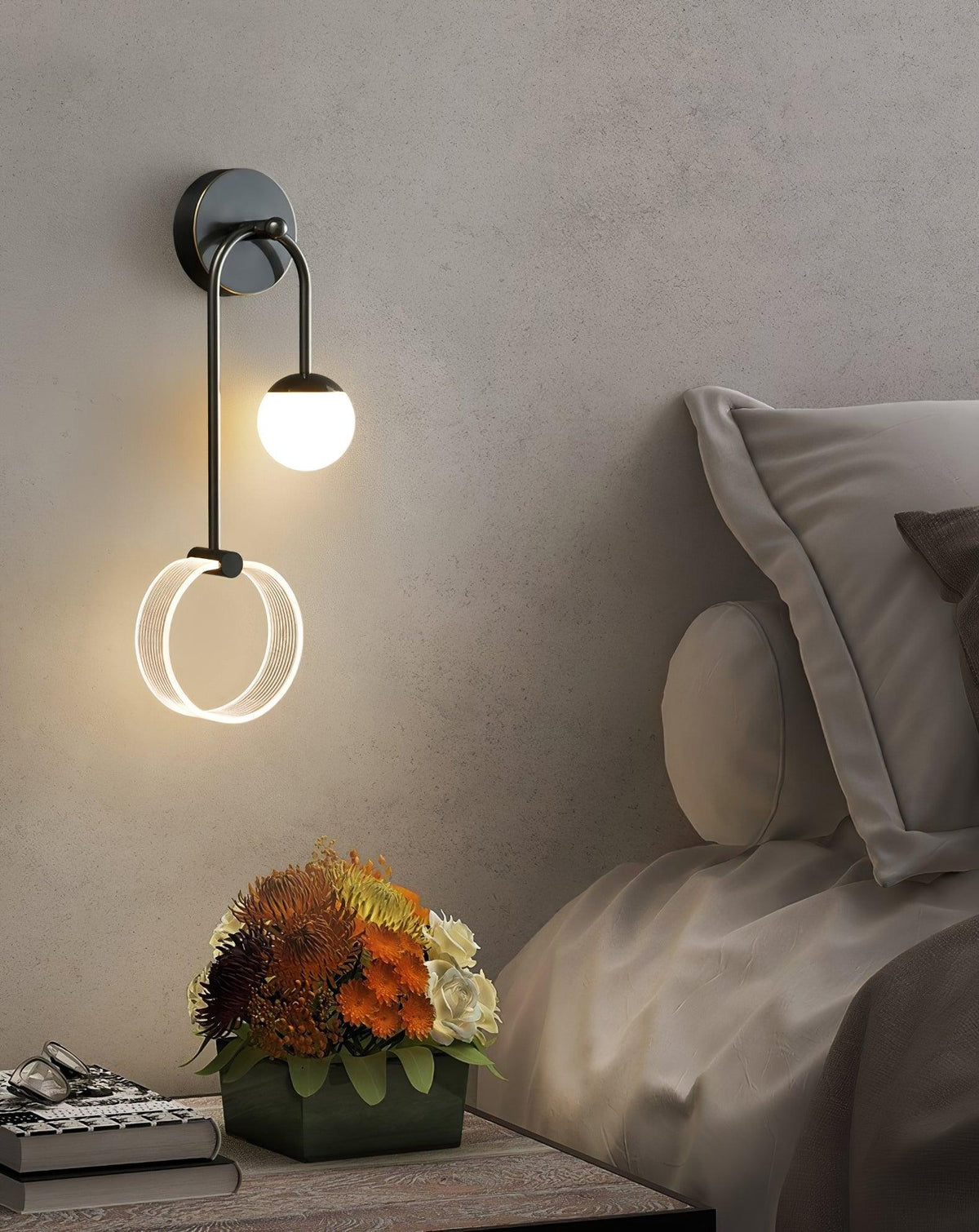 Aplique de parede Warren moderno e minimalista em latão com LED