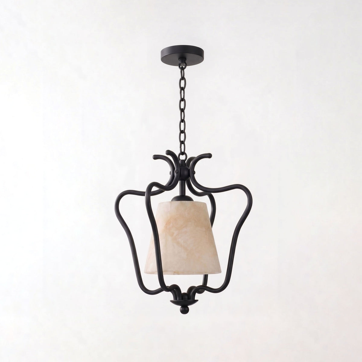 Pembermere pendel-lampe i alabast som lanterne