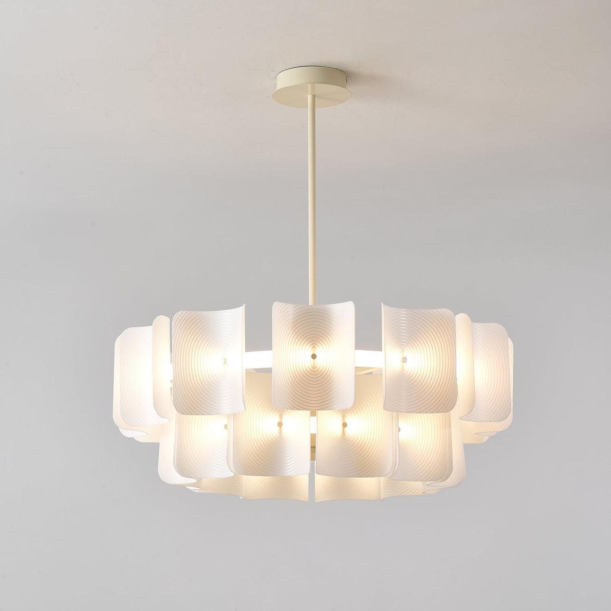 Seliriel LED-lysekrone med fingeraftryksmønster