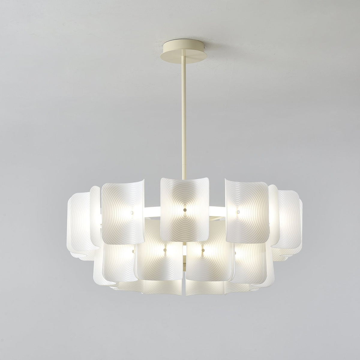 Seliriel LED-lysekrone med fingeraftryksmønster