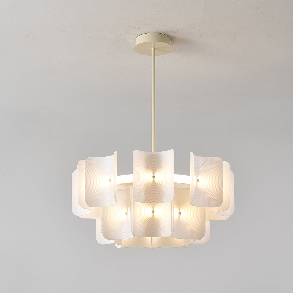 Seliriel LED-lysekrone med fingeraftryksmønster