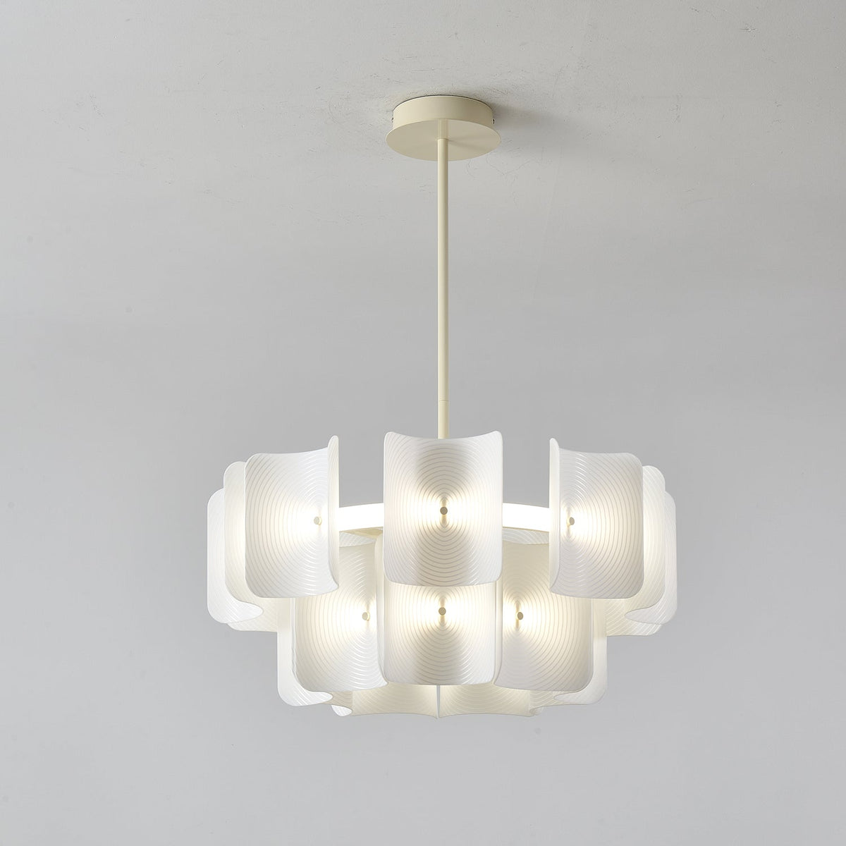 Seliriel LED-lysekrone med fingeraftryksmønster