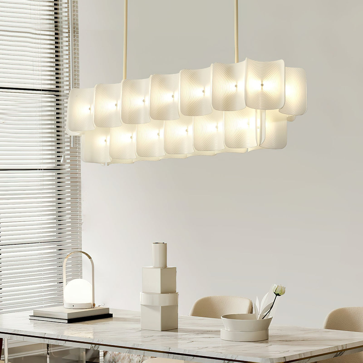 Seliriel LED-lysekrone med fingeraftryksmønster