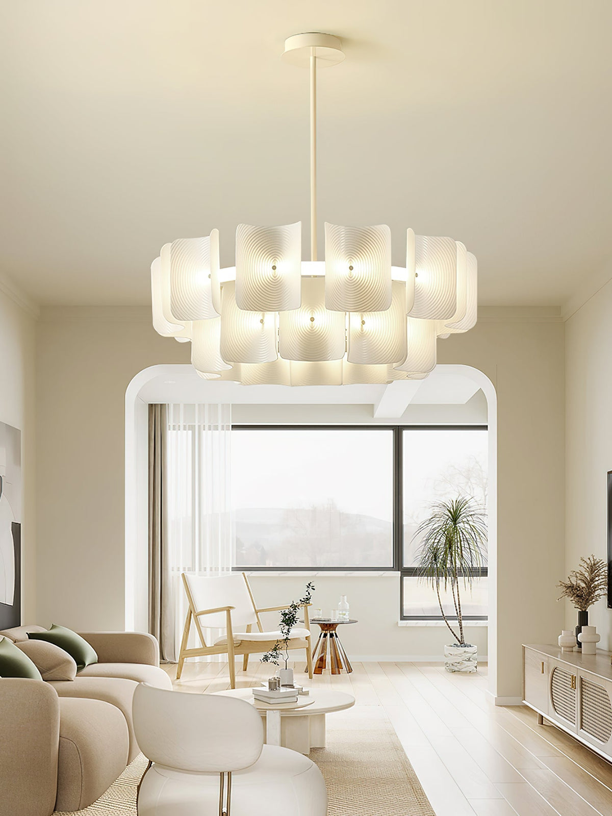 Seliriel LED-lysekrone med fingeraftryksmønster