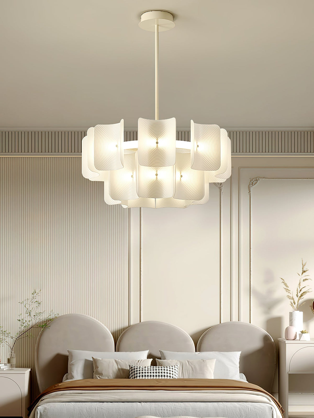 Seliriel LED-lysekrone med fingeraftryksmønster