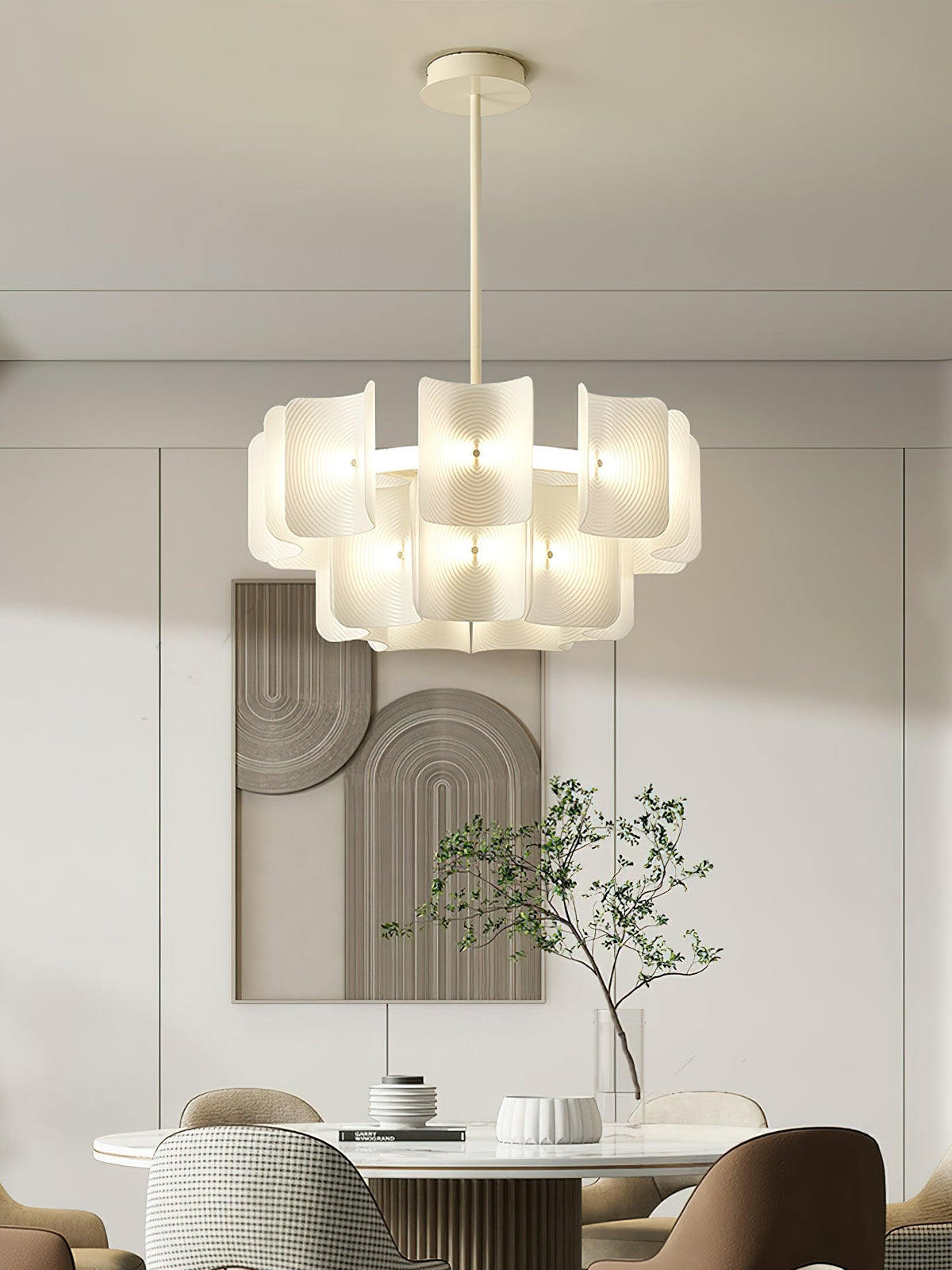 Seliriel LED-lysekrone med fingeraftryksmønster