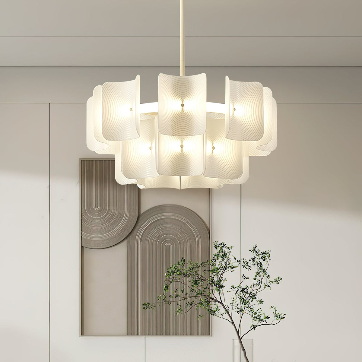 Seliriel LED-lysekrone med fingeraftryksmønster
