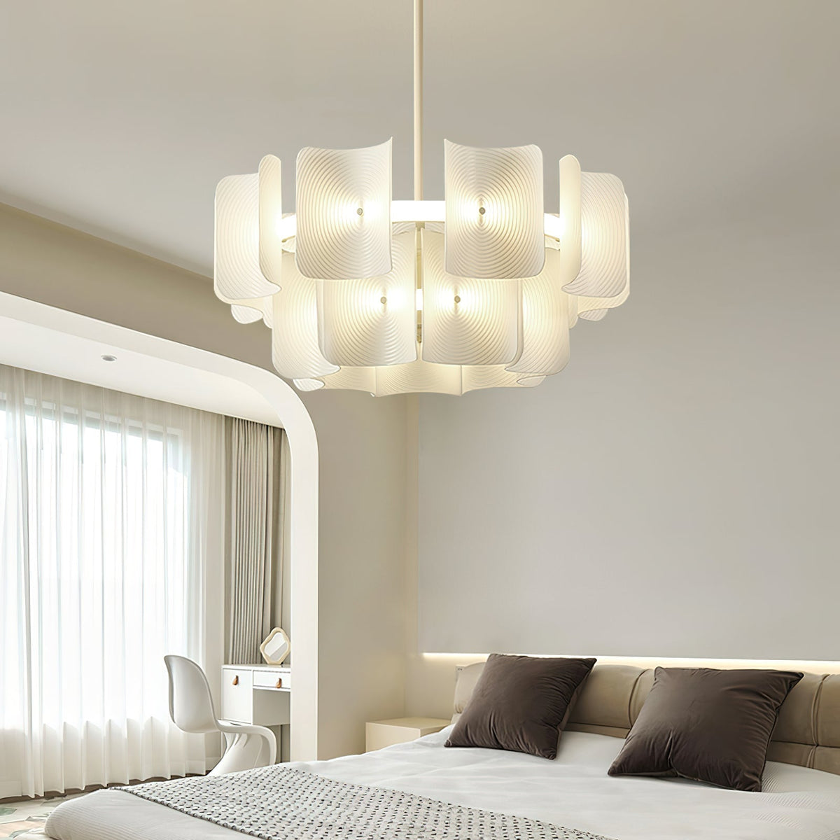 Seliriel LED-lysekrone med fingeraftryksmønster