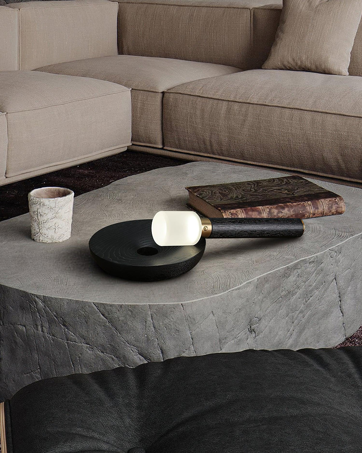 Candeeiro de mesa Lumaice minimalista em madeira