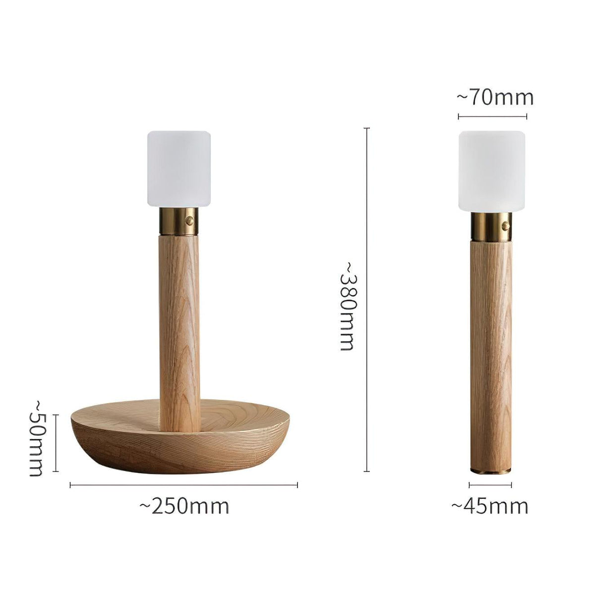 Candeeiro de mesa Lumaice minimalista em madeira