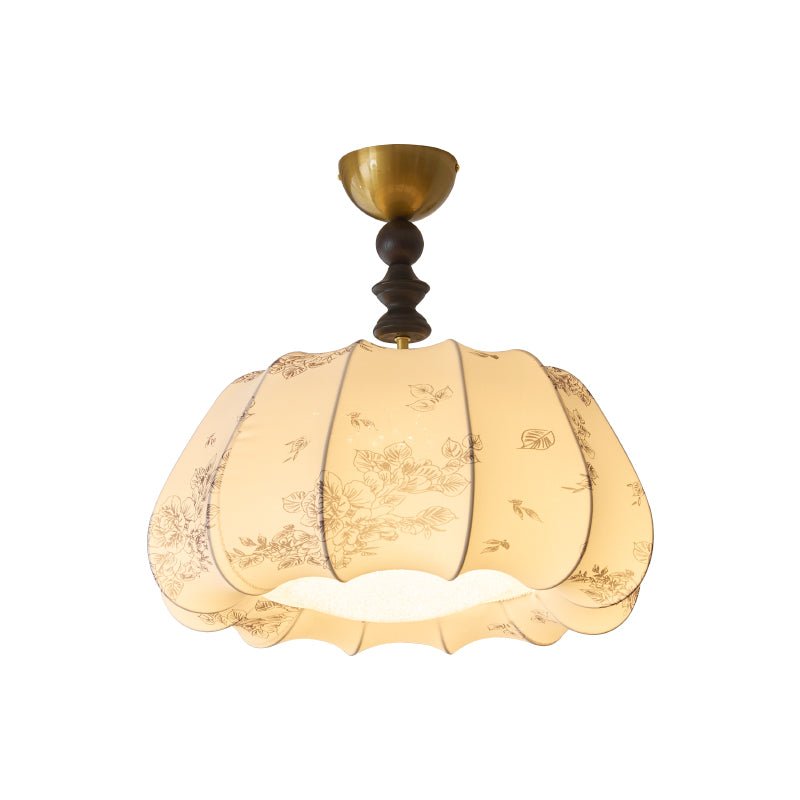 Fleurina Premium nordisk kunstlampe i træ og stof til loftet