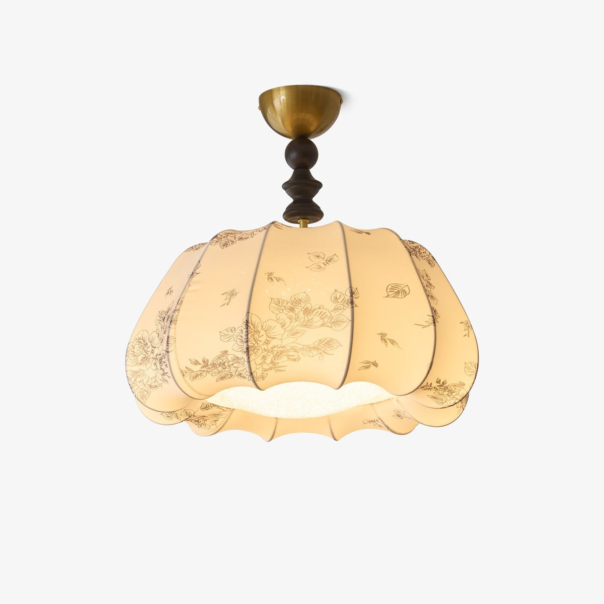 Fleurina Premium nordisk kunstlampe i træ og stof til loftet