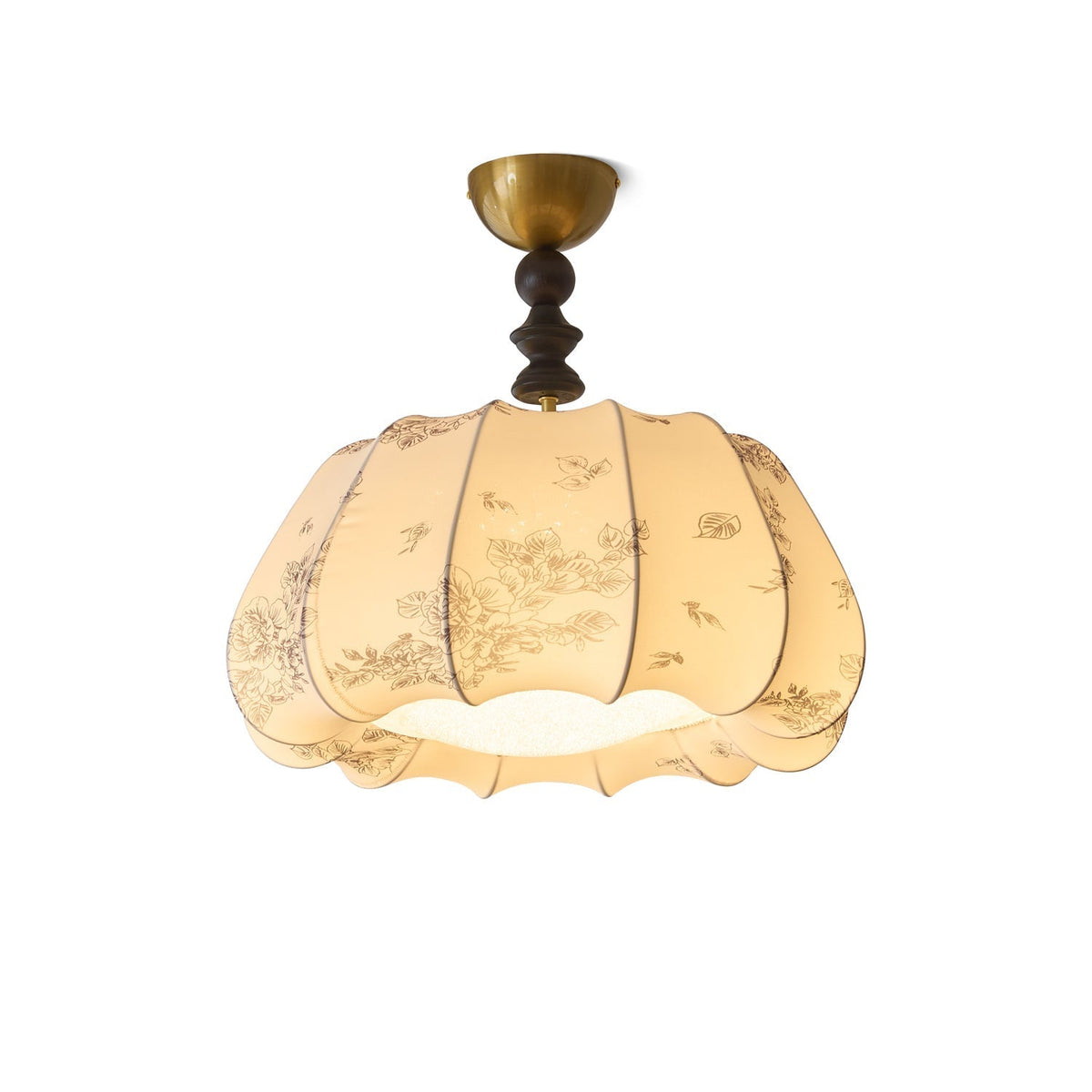 Fleurina Premium nordisk kunstlampe i træ og stof til loftet