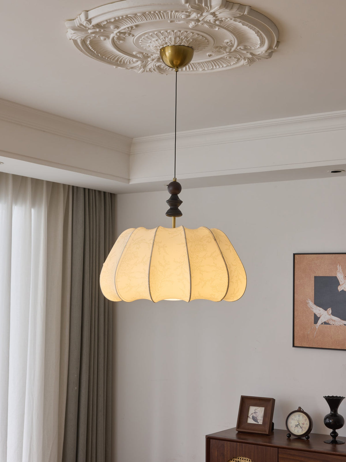Asolira elegant vintage-pendellampe i træ