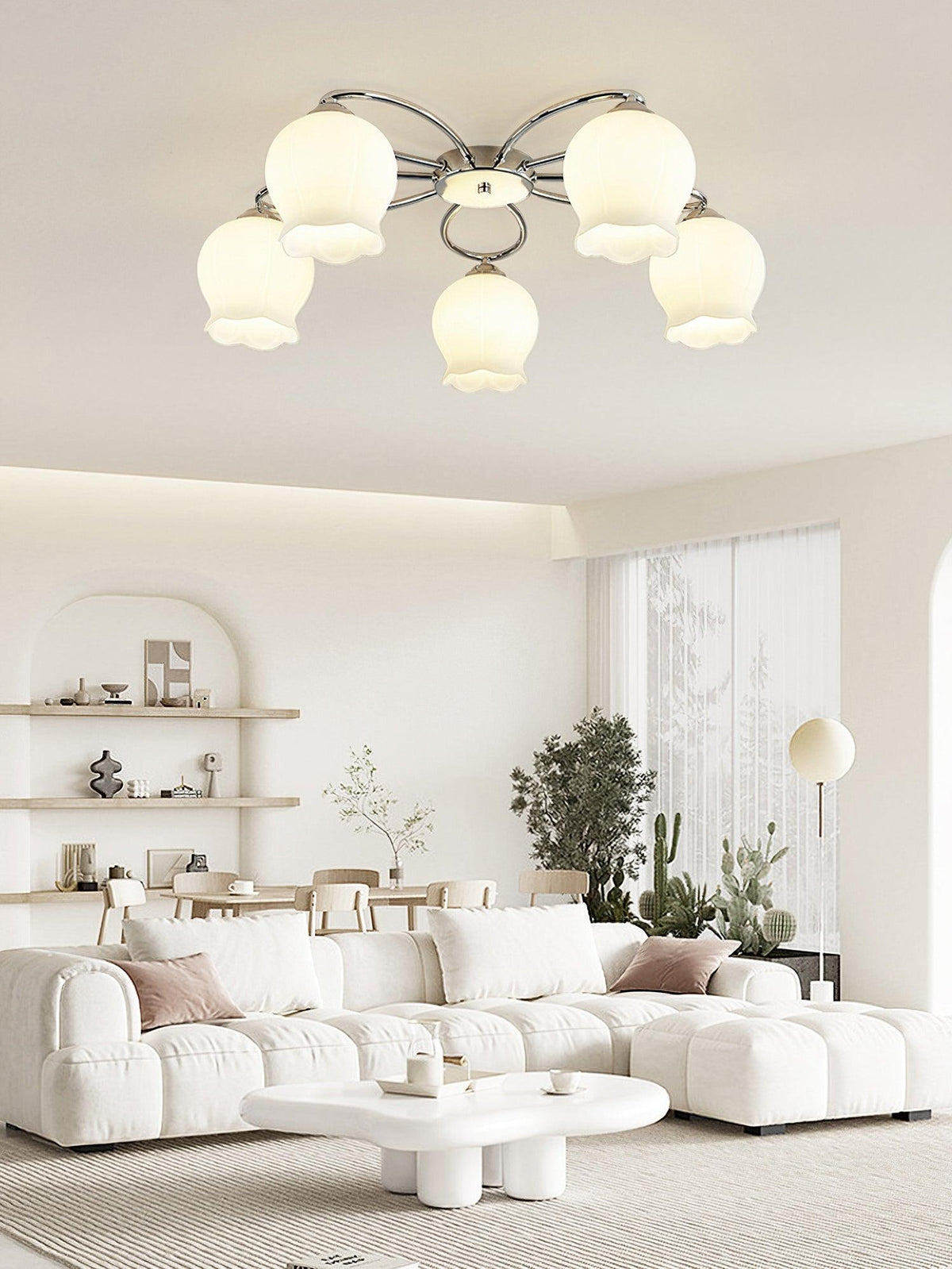 Oldore taklampa i glas med exklusiv elegant blommig design