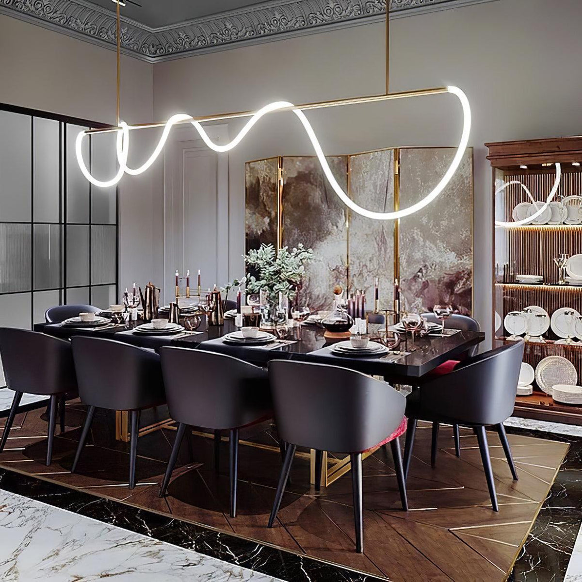 Vocor moderne elegant lysekrone med fleksibel silikonekurve