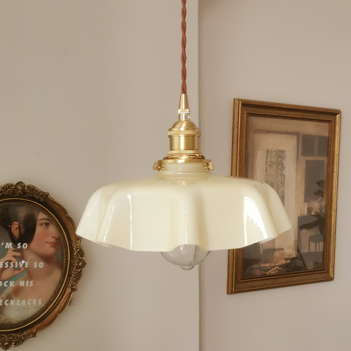 Civen Farmhouse Ruffled Pendant Light