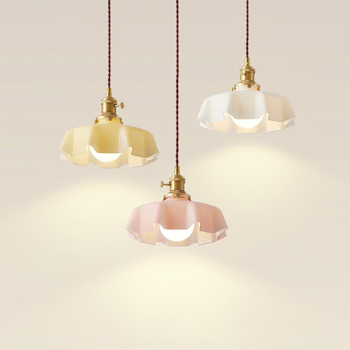 Civen Farmhouse Ruffled Pendant Light