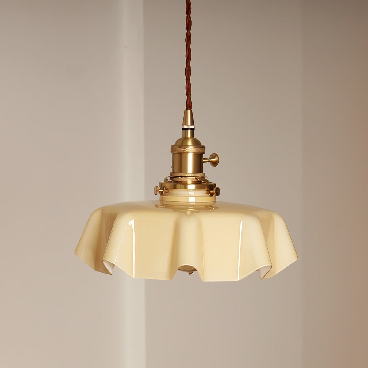 Civen Farmhouse Ruffled Pendant Light