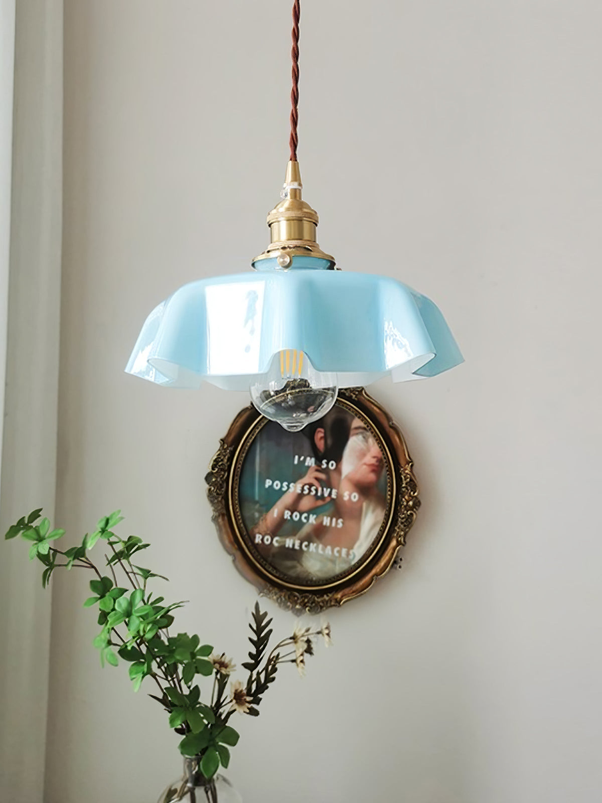 Civen Farmhouse Ruffled Pendant Light