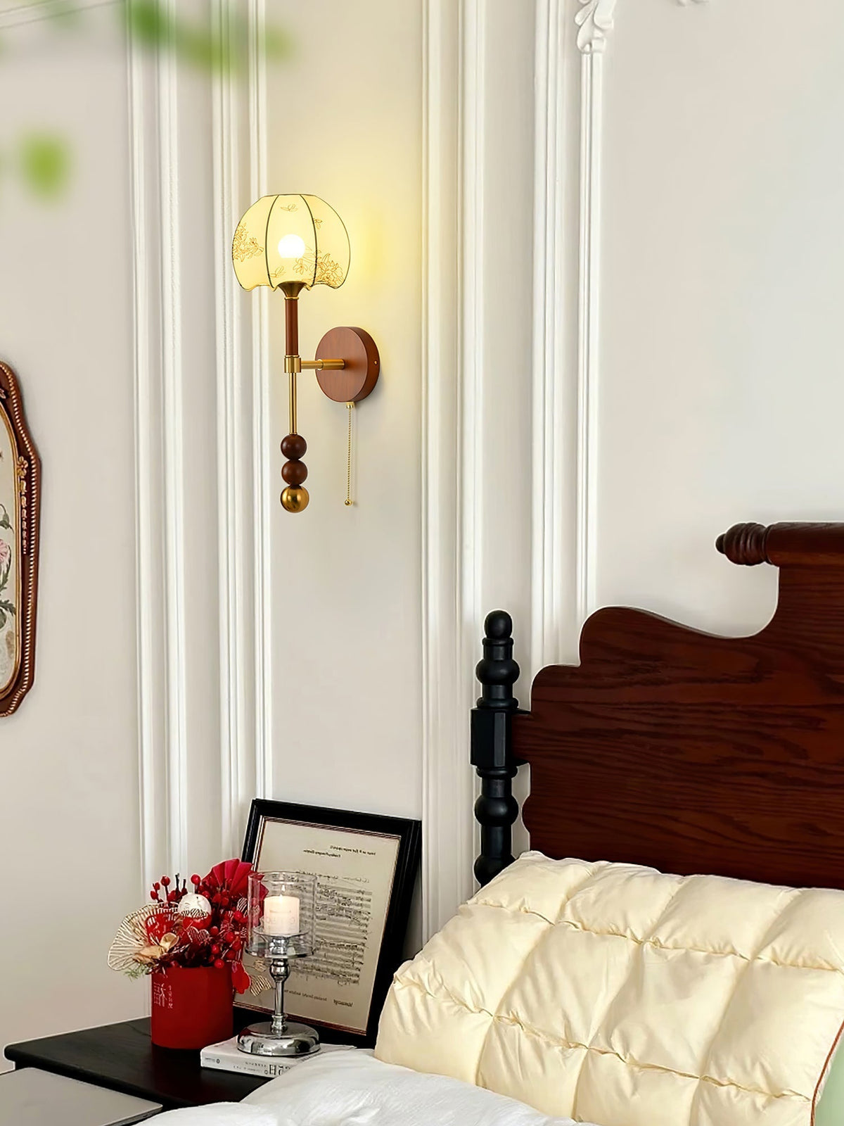 Candeeiro de parede em madeira Roma Elegance Hilda