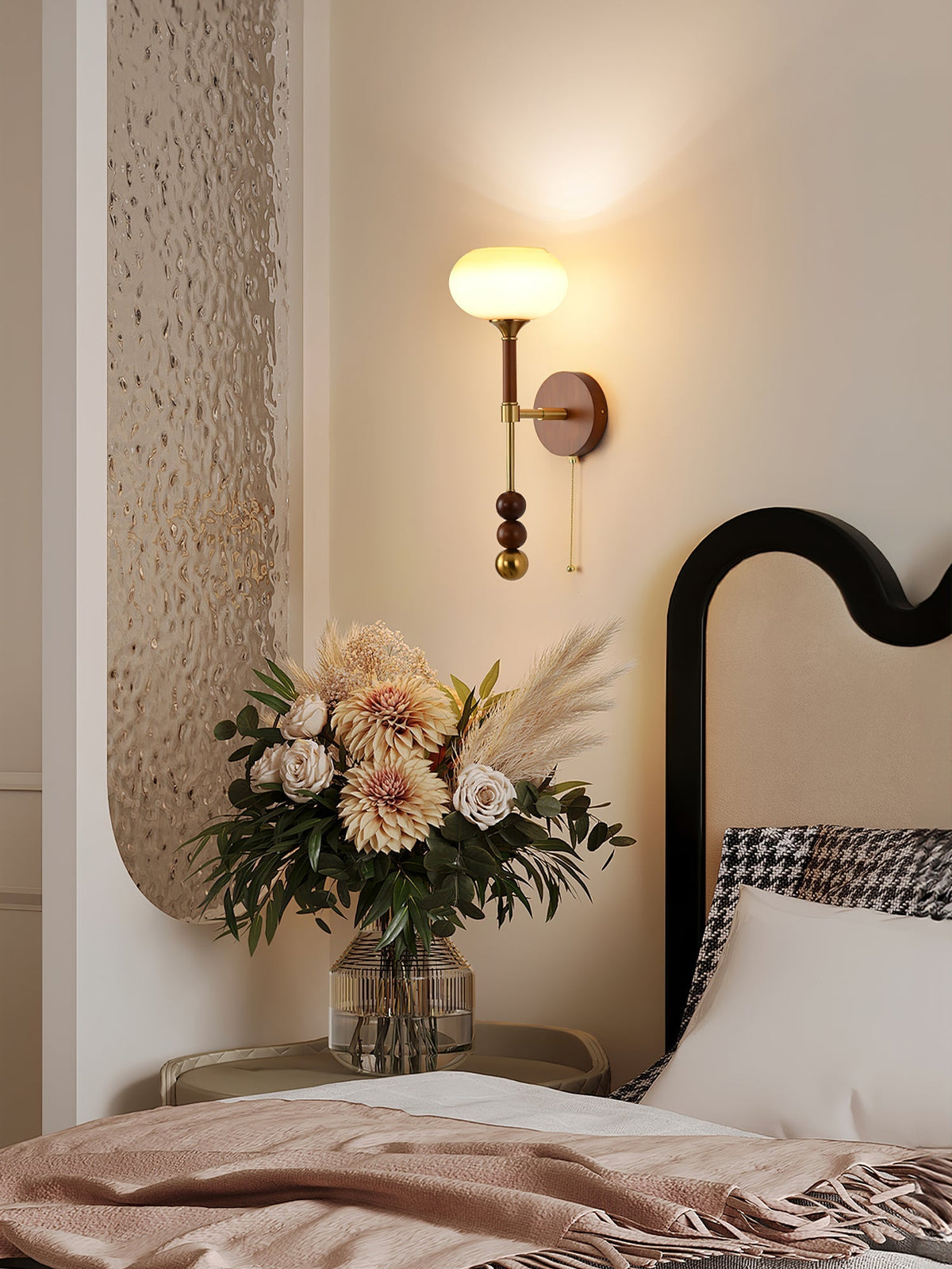 Candeeiro de parede em madeira Roma Elegance Hilda
